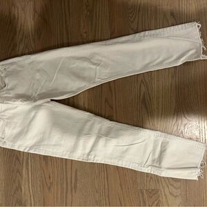 MOTHER Cream High-Rise Jeans